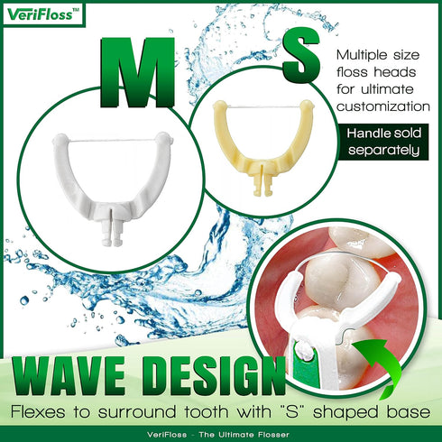 VeriFlosser - Refill Size M - Swivel Head Flosser Replacement Pack New by VeriFresh 20 Floss Heads...