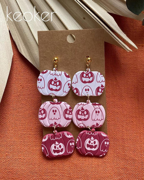 KEOKER Halloween Silk Screen for Polymer Clay, 6 PCS Fall Silk Screen Stencils for Polymer Clay on Clay & Other Jewelry Clay Earrings Decoration, ...