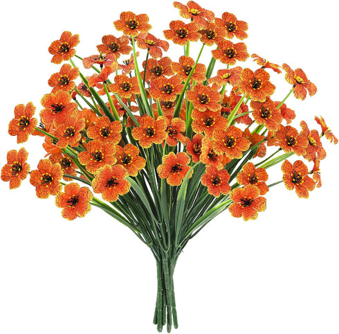 MACTING 6 Bundles Artificial Fall Flowers, UV Resistant Fake Mums, Faux Thanksgiving Flowers for Vase Window Planters Patio Porch Home Indoor Outd...