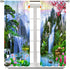 Waterfall Deocr Curtain, Surrounded Waterfall Rocky Lotus Fish Swan Landscapes Home Decor Windows Rod Pocket Curtain for Living Room Bedroom Kitch...