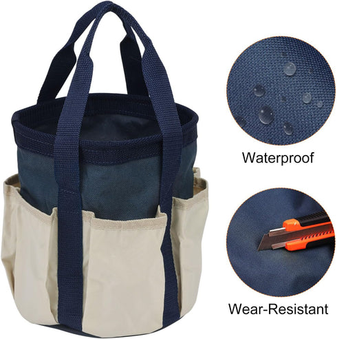 Garden Tool Bag 7.5" x 8.3" Large Oxford Waterproof with Pockets Garden Tote Bag Gardening Plant Tool Organizer Storage Carrier Store for Outdoor ...