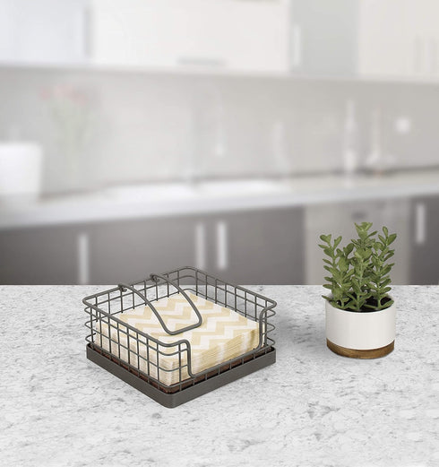 Spectrum Madison Weighted Napkin Holder (Industrial Gray) - Dispenser & Décor for Kitchen, Dining Room, Outdoor, & Bar Tabletop Storage...