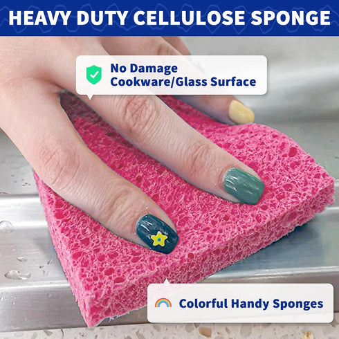 CELOX 24 Pack Large Sponges for Kitchen, Handy Sponges for Dishes, Eco Friendly Cellulose Dish Sponge Bulk, Super Absorbent Cleaning Sponges, DIY ...