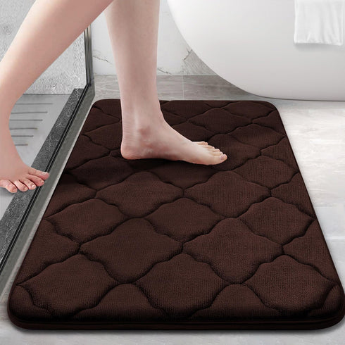 OLANLY Memory Foam Bath Mat Rug 30x20, Ultra Soft Non Slip and Absorbent Bathroom Rug, Machine Wash Dry, Comfortable, Thick Bath Rug Carpet for Ba...