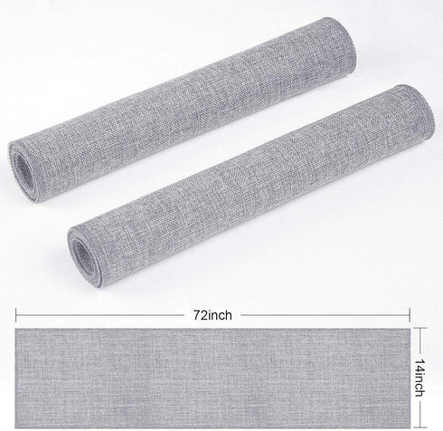 Grey Burlap Table Runners 2 Packs, 14"x72" Fall Jute Rustic Farmhouse Dresser Runners Cover Top for Bedroom, Dining, Coffee Table, Wedding Boho Ta...