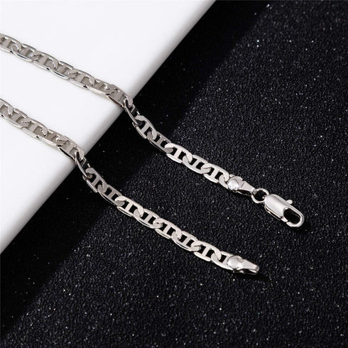 Gold Anklet for Women Teen Girls, 14K Gold / 18K Gold/Platinum Plated Flat Mariner Link Chain Ankle Bracelets for Women 9 10 11 inches...