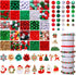 2400PCS+ Christmas Beads for Jewelry Making, Enamel Christmas Charms Bulk, Red Green Christmas Clay Rhinestone Crystal Acrylic Loose Beads Letter ...