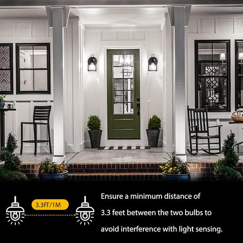Dusk to Dawn LED Outdoor Light Bulbs 40W Equivalent, A19 Automatic On/Off Sensor Light Bulb Daylight 5000K, Dusk to Dawn Light Bulbs for Outdoor L...