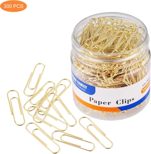 Paper Clips, 300-Count, Paperclips, Paper Clip, Gold Paper Clips, 1.1 Inch (28mm) Small Paper Clips...