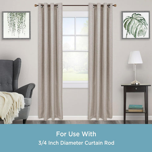 Kenney Adjustable Curtain Rod Brackets, Mocha (2-Pack)...