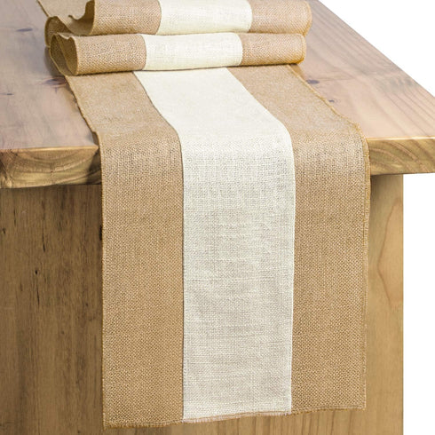 Letjolt Burlap Table Runner 72 Inches Long Farmhouse Table Runner Jute Table Runner Woven Fabric, Natural Colour Edge...