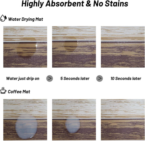 Coffee Bar Mat for Countertops Coffee Mat Dish Drying Mat for Kitchen Counter Absorbent Hide Stain Rubber Backed Dish Mat Drying Kitchen Mat Coffe...