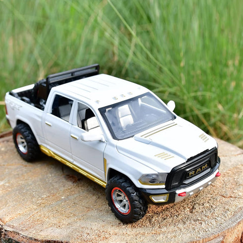 RAM 1500 Pickup Truck toys for Boy Age 4-7 Diecast Metal Model Trucks Open Door Pull Back Toy Cars with Lights and Sound Gift for Kids 3-8 Years...