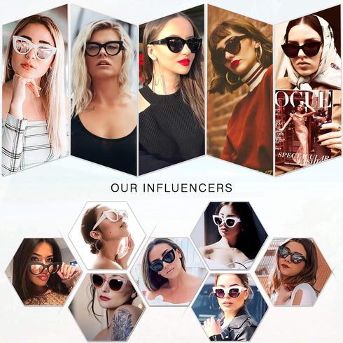 SOJOS Retro Small Vintage Cat Eye Sunglasses for Women Cute Fashion UV400 Sunnies SJ2939...
