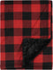 Hudson Baby Unisex Baby Plush Blanket with Furry Binding and Back, Buffalo Plaid, One Size...