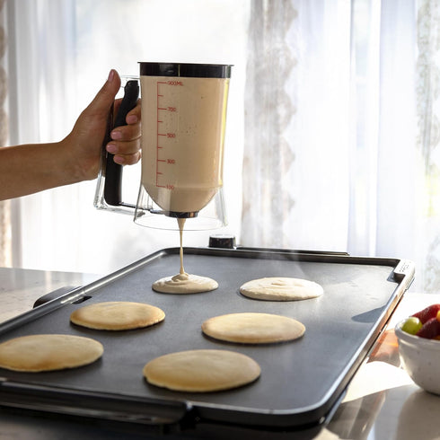 Pancake Batter Dispenser Baking Tool for Cupcakes, Crepes, Waffles, Muffins, Funnel Cake, Griddle Breakfast Accessory...