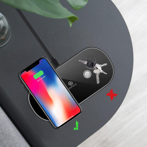 Dual Wireless Charging Mat Fast Wireless Charger iPhone Wireless Charging Pad Station Metal Qi 5 Coils 10W Large Multiple Devices Compatible with ...