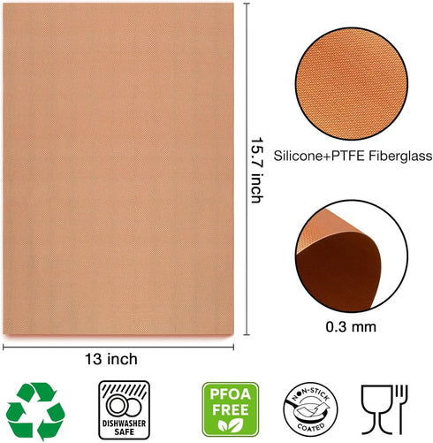Grill Mats for Outdoor Grill Set of 7 Black+Copper Grilling Mats Non-Stick Heavy Duty Teflon Grill Sheets for Charcoal Grill Gas Electric Smokers ...