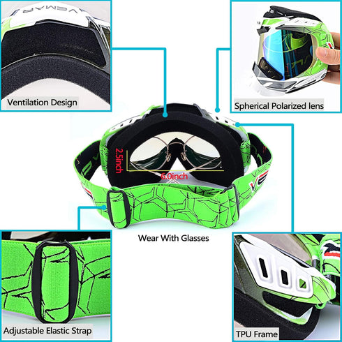 Motorcycle Motocross ATV Racing Dirt Bike Tactical Riding Goggles...