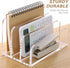 SANRUI Acrylic File Mail Desktop Organizer Sorters,3 Compartments Laddered Clear Desk Letter Organizer Office Document Sorter,Multifunction Envelo...