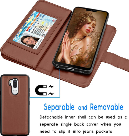Tekcoo Wallet Case for LG G7 / LG G7 ThinQ, PU Leather Luxury ID Cash Credit Card Slots Holder Purse Carrying Folio Flip Cover [Detachable Magneti...