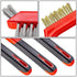 6 Pcs Wire Brushes Set - Small Wire Brush, Stainless Steel Brush & Brass Brushes for Cleaning with Curved Handle, Ideal for Rust, Paint Removal...