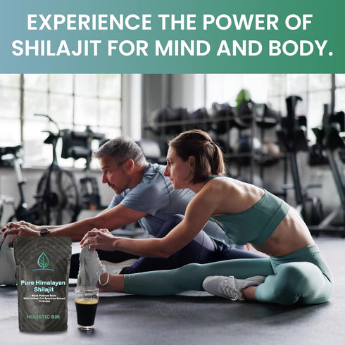 Holistic Bin Shilajit Resin - Himalayan Fulvic & Trace - Black Platinum Resin - Shilajit Extract - Mix Into Liquids - Serving Spoon Included - 10g...