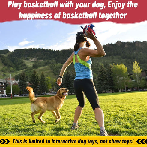 Dog Ball Basketball Toys - Balls for Dogs with Straps, Dog Toys for Tug of War, Dog Water Toy Pool Toys for Small Medium Dogs, Dog Birthday,Blue R...