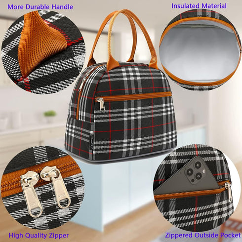 FlowFly Insulated Lunch Cooler Bag - Tote Bag Organizer for Women/Men, W&B...