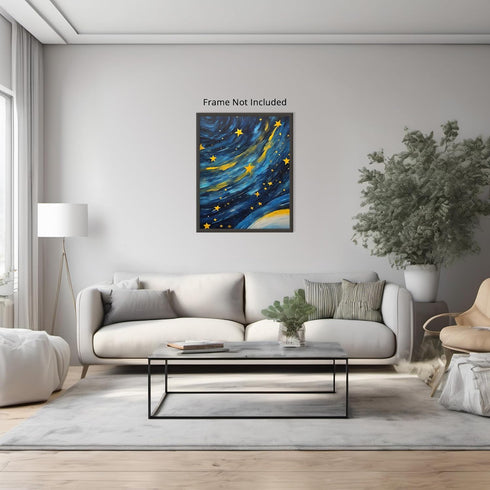 Posterizer 1 pcs- starry night inspired landscapes-nature-oil painting style 5-Landscape & Nature Art-Floral Botanical Art- Decor for Home & Offic...