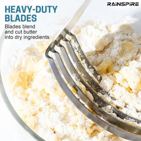 Pastry Cutter For Baking, Heavy Duty Pastry Blender Stainless Steel, Thick Sharp Blades Dough Blender, Dough Cutter Butter Cutter Pastry for Easy ...