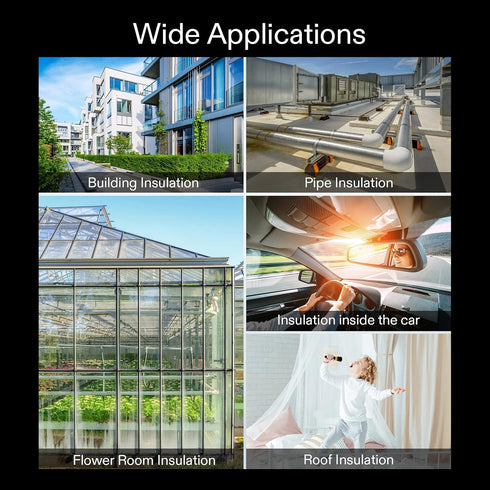 VIVOSUN Double Bubble Reflective Foil Insulation, 6 inch x 25 Ft Insulated Pipe Wrap, 10mm Size Bubble Film, Pipe Insulation Wrap Duct wrap for We...