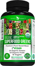 Organic Superfood Greens, Fruit and Veggies Supplement Rich in Vitamins & Antioxidants with Alfalfa, Beet Root & Tart Cherry to Boost Energy, Immu...