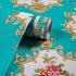 5482 Luxury Damask Peel and Stick Wallpaper 17.7"× 9.8ft Cyan Peony Floral Self Adhesive Contact Paper Removable Damask Furniture Decorative Paper...