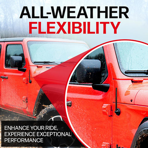 AntennaMastsRus Short Rubber Antenna for Jeep Wrangler JK/JL Gladiator (2007-2024), USA Stainless Steel Threading, The Original 6 3/4" Truck Acces...