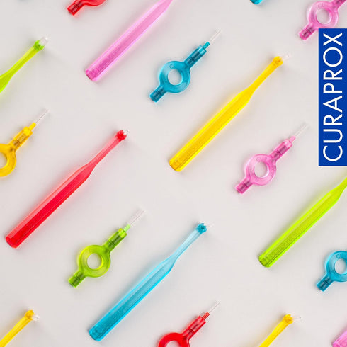 Curaprox Interdental Brushes Prime Start Mixed Set, CPS 06 + CPS 07 + CPS 08 + CPS 09 + CPS 11 + UHS 409 Brush Holder + UHS 470 Brush Holder, Blue...