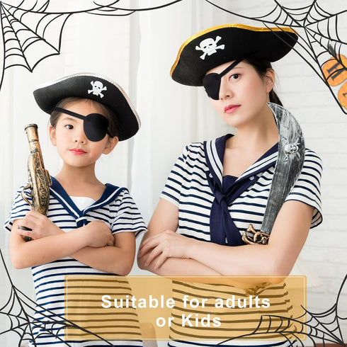 Nuanchu 18 Pcs Pirate Eye Masks for Adults Black Pirate Single Patches Adjustable Comfortable 3D Mask Party Favor (Black)...