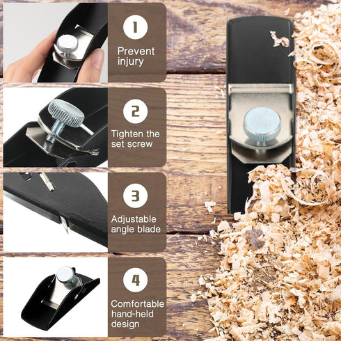 2 Pcs Small Wood Planer Hand Tool 3.54 x 1.18 x 0.79 Inch Trimming Block Plane Woodworking Deburring Wood Shaver for Novices Veterans...