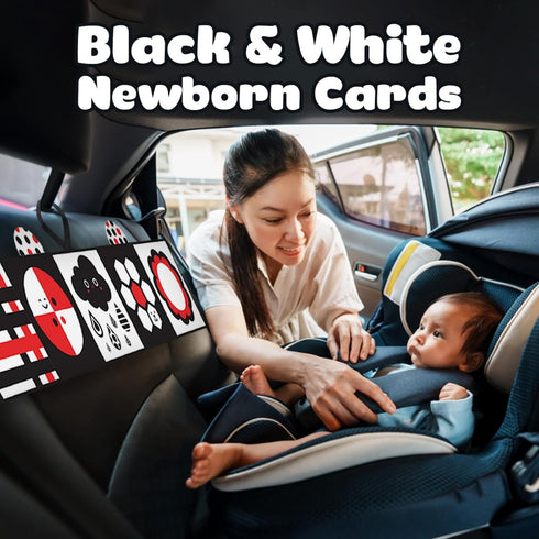 Black and White Baby Toys – High Contrast Soft Sensory Book with Mirror for Newborn Development, Perfect Tummy Time Toy for Infants 0-12 Months...