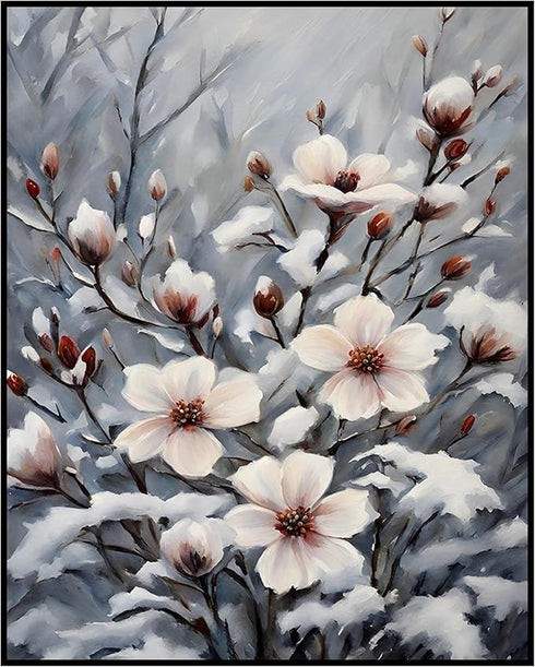 Posterizer 1 pcs-dainty flowers in nature -oil painting style-14-Floral & Botanical Art-Landscape & Nature Art-Living Room Bedroom Decor- unframed...