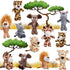 12 Pieces Mini Stuffed Forest Animals Jungle Animal Plush Toys in 4.8 Inch Cute Plush Elephant Lion Giraffe Tiger Plush for Animal Themed Parties ...