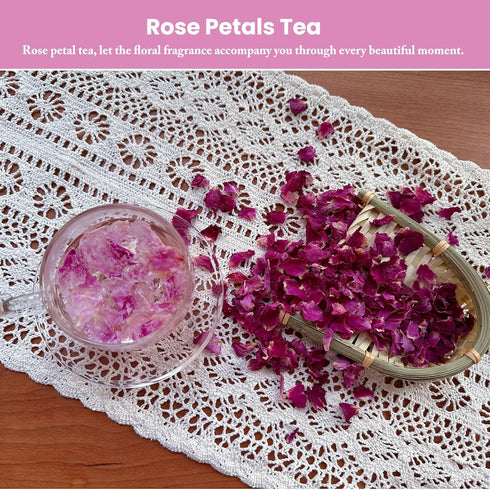 Dried Rose Petals - Natural & Edible Grade | for use in Herbal teas,Rose Water,Decorations,Soaps,Candles - Net Weight: 1.05 oz/30 g...
