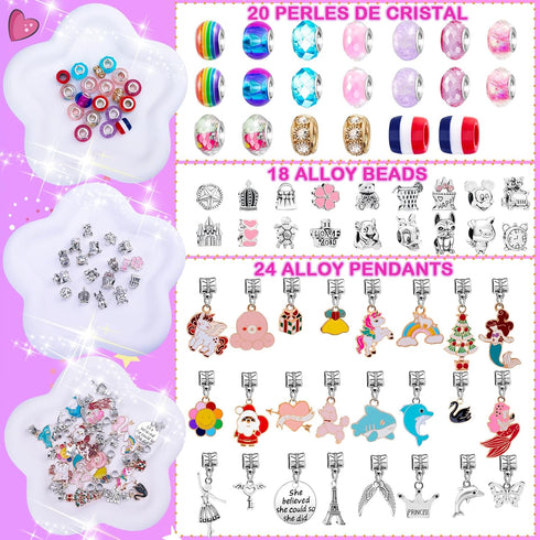 SUYUKI Girls Toys 5 6 7 8 9 10 11, Art Supplies for Girls Ages 8-12 Bracelet Making Kit for Girls 7 8 9 10 11 12 Unicorn Mermaid Toy Crafts for Gi...