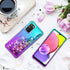 for Galaxy A03S Case,Samsung 03S Case with HD Screen Protector,Gradient Quicksand Glitter Liquid Floating Waterfall Durable Girls Cute Phone Case ...