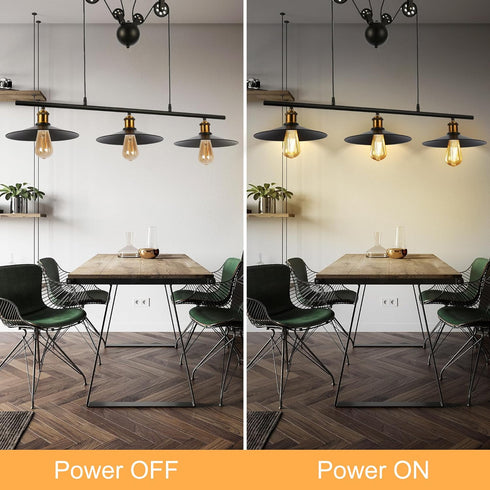 PARTPHONER LED Dimmable Edison Bulbs 6W 720LM, Vintage ST58 LED Light Bulb 2500K Amber Warm White Light 60 Watt Incandescent Equivalent E26 Base, ...