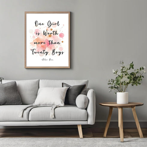 Posterizer 1 pcs-Peter Pan Cartoon Quotes-One Girl is Worth More Than Twenty Boys-Kids Room Art- Gift for Daughter, Son, Kids-Decor for nursery to...