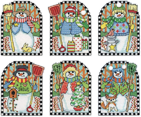 Design Works Crafts Woodland Snowmen Counted Cross Stitch Stocking Kit...
