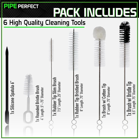 P.Perfect | Original | 6pcs Mid Sized Brush Pack, Pipe Cleaner for Small Pipe and Tube Cleaning Brush Kit...