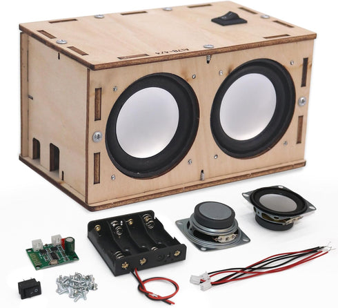 DIY STEM Projects Educational Exploration Bluetooth Speaker Box Kit Build Personalized Wood Case Speaker Set Science Electronics Experiment Kit Le...