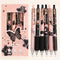 6 Pcs Gel Ink Pens Retractable Pens Cute Rose Flower Pen 0.5mm Black Ink Pen Writing Pens Office School Supplies for Girls Boys Women Men (Butterf...